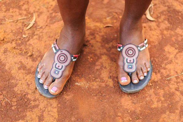 Feet of elegant african woman — Stock Photo, Image