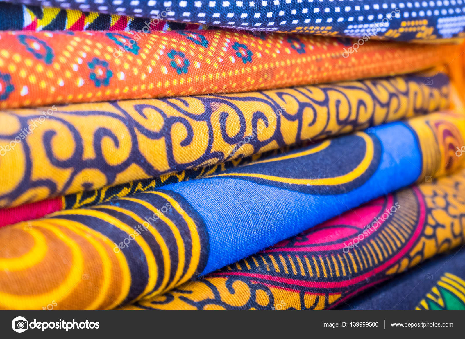Colorful african fabrics Stock Photo by ©Sopotniccy 139999500