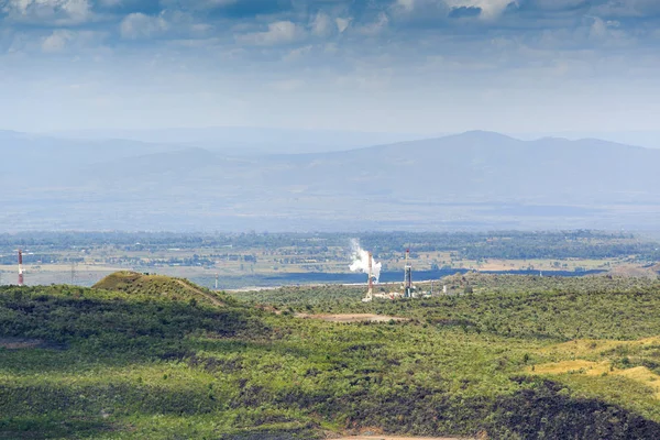 Geothermal power plant in Menengai Crater, Nakuru, Kenya — Stock Photo, Image