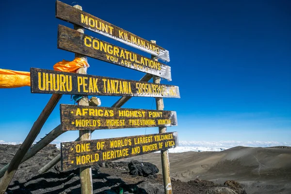 Uhuru Peak, Monte Kilimanjaro, Tanzania — Foto Stock
