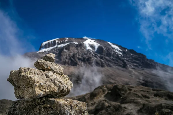 Kibo peak in Mount Kilimanjaro, Tanzania — Stock Photo, Image