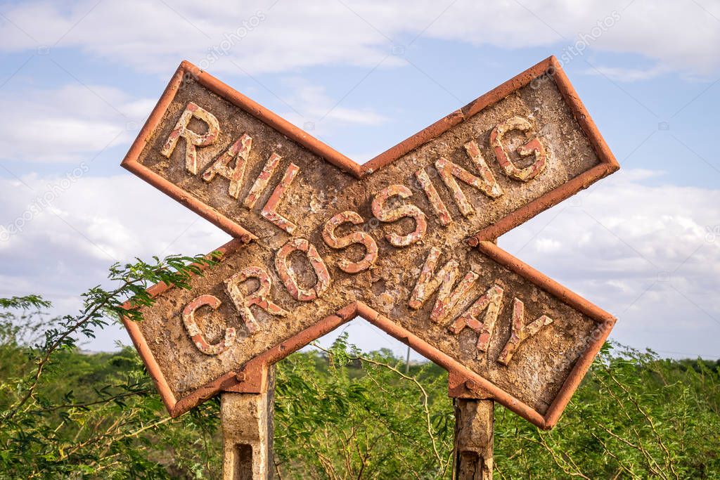 Rusty Railway Crossing sign, Kenya