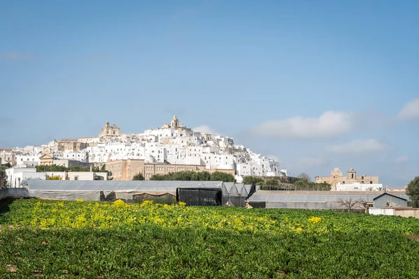 Cidade branca Ostuni panorama, Itália — Fotografia de Stock