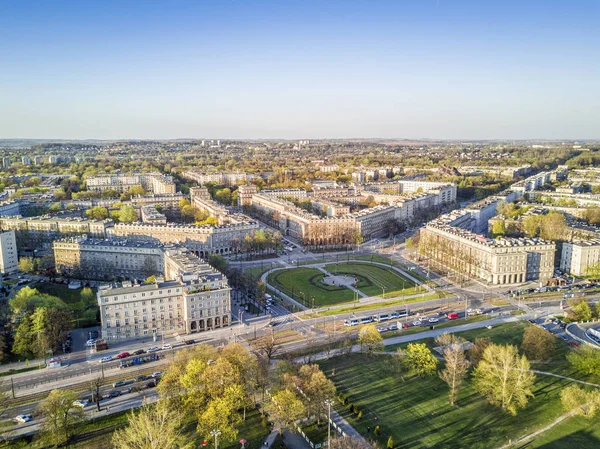 Nowa huta - sozialistische Architektur in Krakau, Polen — Stockfoto