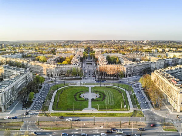 Nowa huta - sozialistische Architektur in Krakau, Polen — Stockfoto