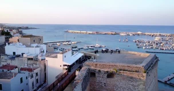 Otranto con castillo aragonés, Apulia, Italia — Vídeo de stock