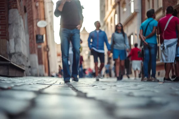 Blurred people walking and standing on the street — Stock Photo, Image