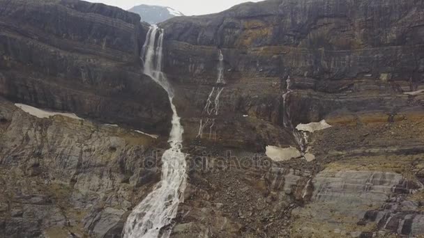 Majestic Bow Glacier Falls, Banff National Park, Canada — Stock Video