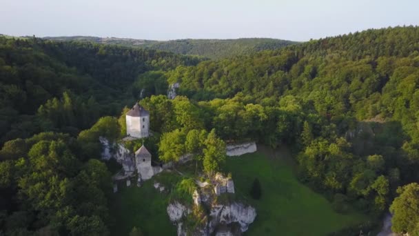 Bellissimo castello sulla collina di Ojcow, Polonia — Video Stock