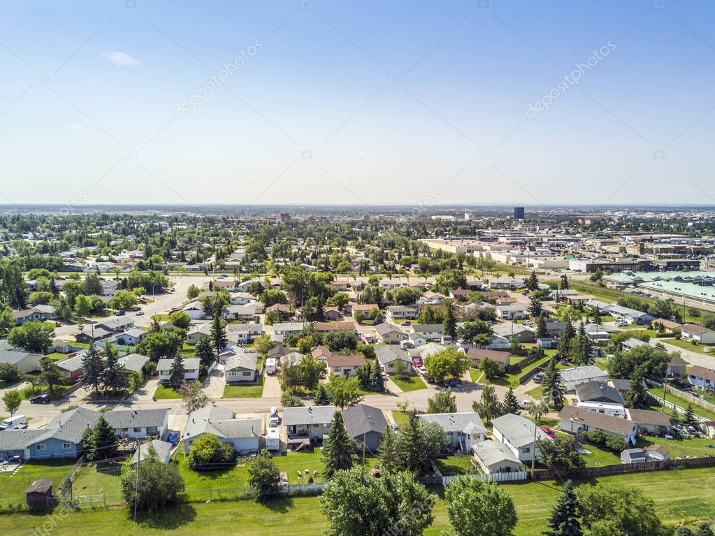 Residential area of Grande Prairie in Alberta, Canada