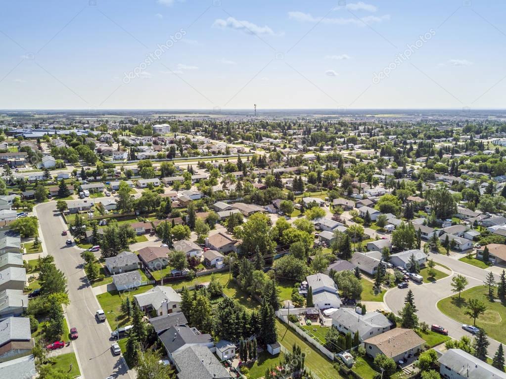 Residential area of Grande Prairie in Alberta, Canada