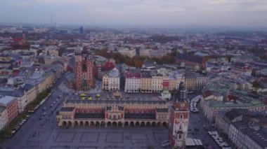Krakow tarihi Pazar Meydanı, Polonya havadan görünümü