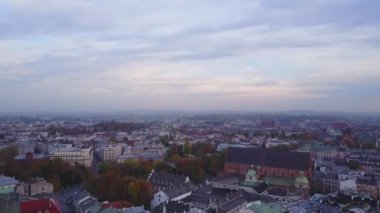 Krakow tarihi Pazar Meydanı, Polonya havadan görünümü