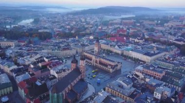 Krakow tarihi Pazar Meydanı, Polonya havadan görünümü