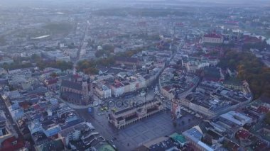 Krakow tarihi Pazar Meydanı, Polonya havadan görünümü