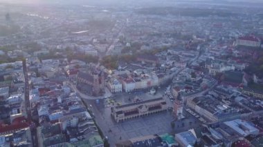 Krakow tarihi Pazar Meydanı, Polonya havadan görünümü
