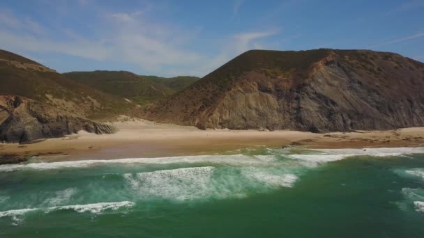 Playas Salvajes Suroeste Alentejo Parque Natural Costa Vicentina Portugal — Vídeo de stock