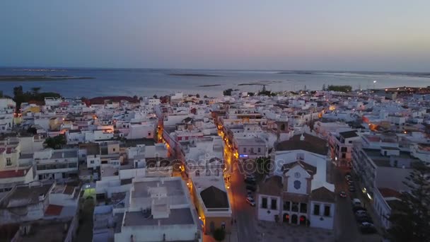 Traditionella Portugisiska Arkitekturen Staden Olhao Restauracao Bredvid Skönheten Ria Formosa — Stockvideo