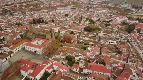 Historyczna Evora Białymi Domami Czerwonymi Dachami Zabytkami Alentejo Portugalia — Wideo stockowe