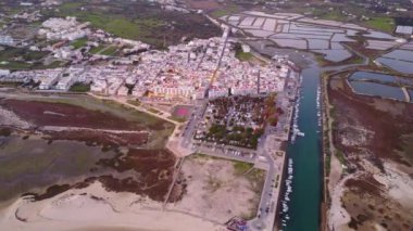 Algarve, Portekiz içinde güzel Fuseta havadan görünümü