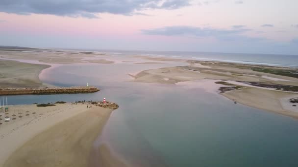 Güzel Ria Formosa Algarve Portekiz Içinde Havadan Görünümü — Stok video