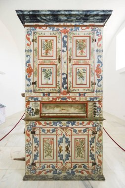 Kırmızı ve mavi süsler Vintage boru organ