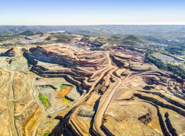 Büyük, havadan görünümü açın çukur mayını 