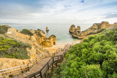 Güzel Camilo Beach sabah, Lagos, Algarve, Portekiz