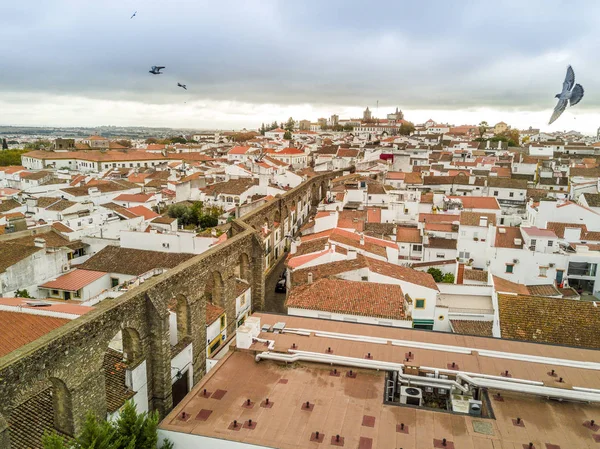Flygfoto över historiska Evora i Alentejo, Portugal — Stockfoto