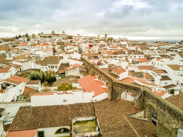 Vista aérea del histórico Evora en Alentejo, Portugal — Foto de Stock