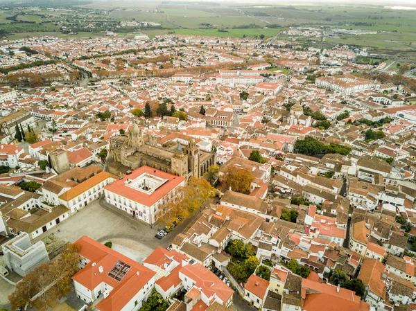 Alentejo, Portekiz tarihi Evora havadan görünümü — Stok fotoğraf