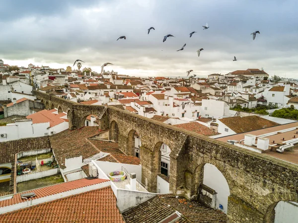 Vista aérea del histórico Evora en Alentejo, Portugal — Foto de Stock