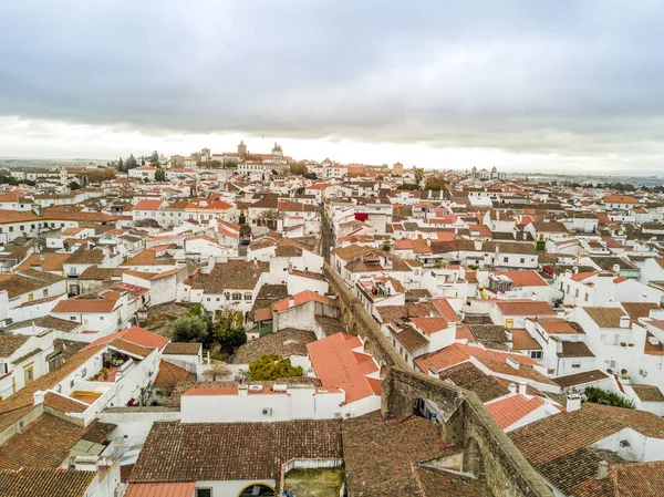 Flygfoto över historiska Evora i Alentejo, Portugal — Stockfoto