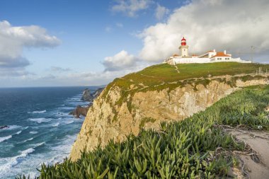 Cape Roca, Sintra - Cascais doğal uçurumlarda deniz feneri 