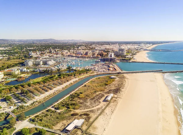 Aerial view of luxurious and touristic Vilamoura, Algarve, Portu — Stock Photo, Image