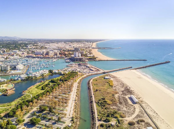 Lüks ve turistik Vilamoura, Algarve, Portu havadan görünümü — Stok fotoğraf