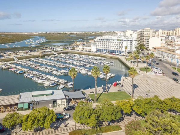 Centro de Faro por Ria Formosa, Algarve, Portugal — Foto de Stock