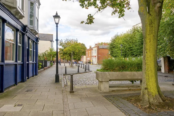 Strada con ciottoli nel centro storico di Portsmouth, Great Bri — Foto Stock