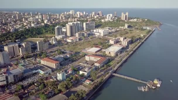 Maputo Stadtbild Von Oben Hauptstadt Von Mosambik Afrika — Stockvideo