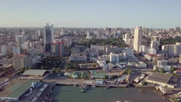 Yukarıdan Maputo Şehri Başkent Mozambik Afrika — Stok video