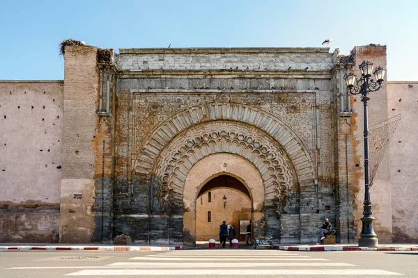 Puerta en murallas medievales de Marrakech, Marruecos —  Fotos de Stock
