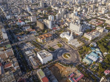 Mozambik 'in başkenti Maputo' daki Independance Meydanı 'nın hava manzarası
