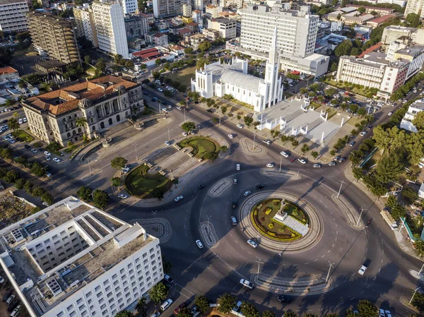 Vista Aérea Praça Independência Maputo Capital Moçambique — Fotografia de Stock