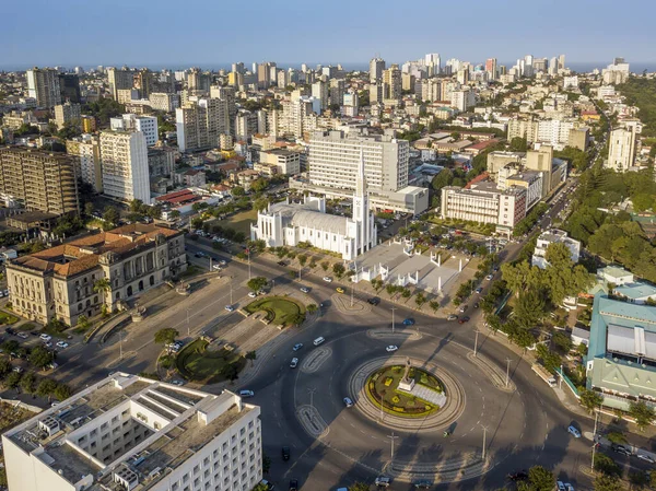 Flygfoto Över Oberoende Square Maputo Huvudstad Moçambique — Stockfoto