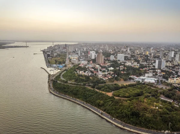 Aerial View Beautiful Coast Maputo Costa Sol Capital City Mozambique — Stock Photo, Image