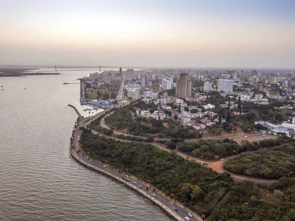 Luchtfoto Van Prachtige Kust Van Maputo Costa Sol Hoofdstad Van — Stockfoto