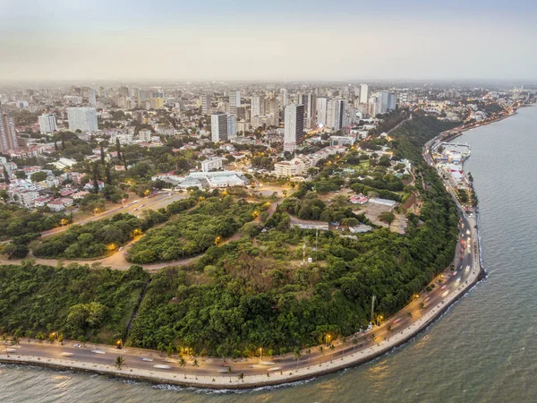 Flygfoto Över Den Vackra Kusten Maputo Costa Sol Huvudstad Moçambique — Stockfoto