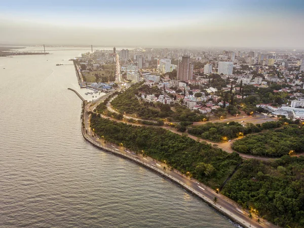 Luchtfoto Van Prachtige Kust Van Maputo Costa Sol Hoofdstad Van — Stockfoto