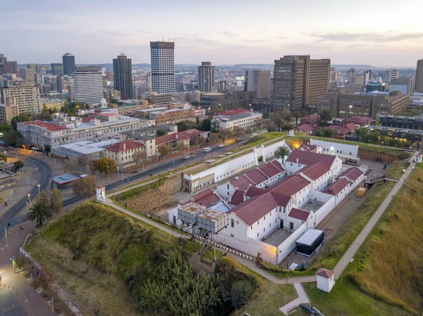 Luchtfoto Van Constitution Hill Het Centrum Van Johannesburg Zuid Afrika — Stockfoto