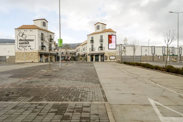 Faro Portugal Abril 2020 Estacionamento Vazio Frente Maior Centro Comercial — Fotografia de Stock